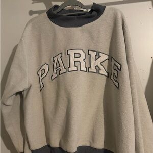 Parke Mockneck Sweatshirt inside out charcoal Gray